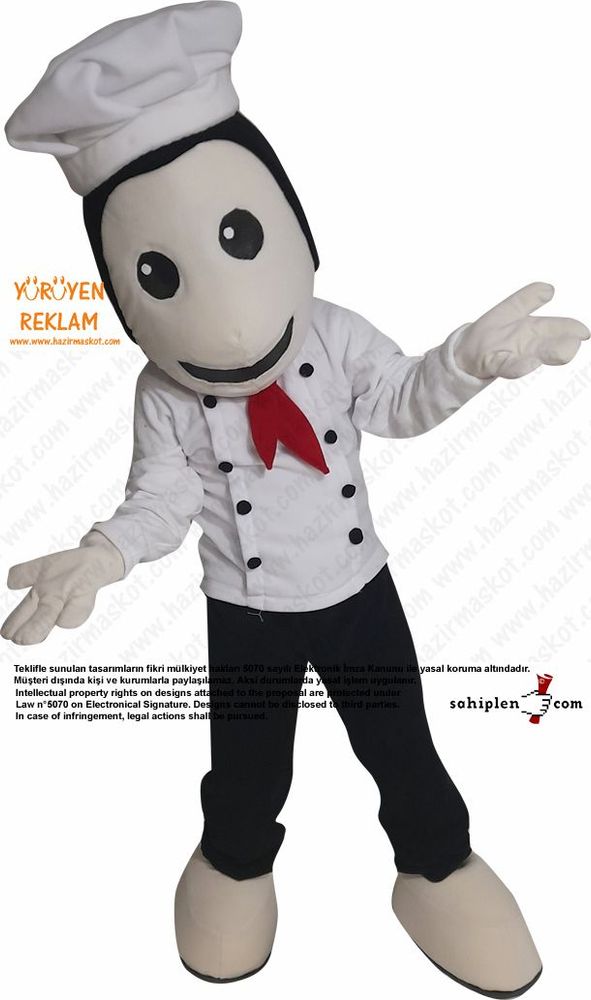 Aşçı Maskot Kostümü / Aşçıbaşı maskot kostümü