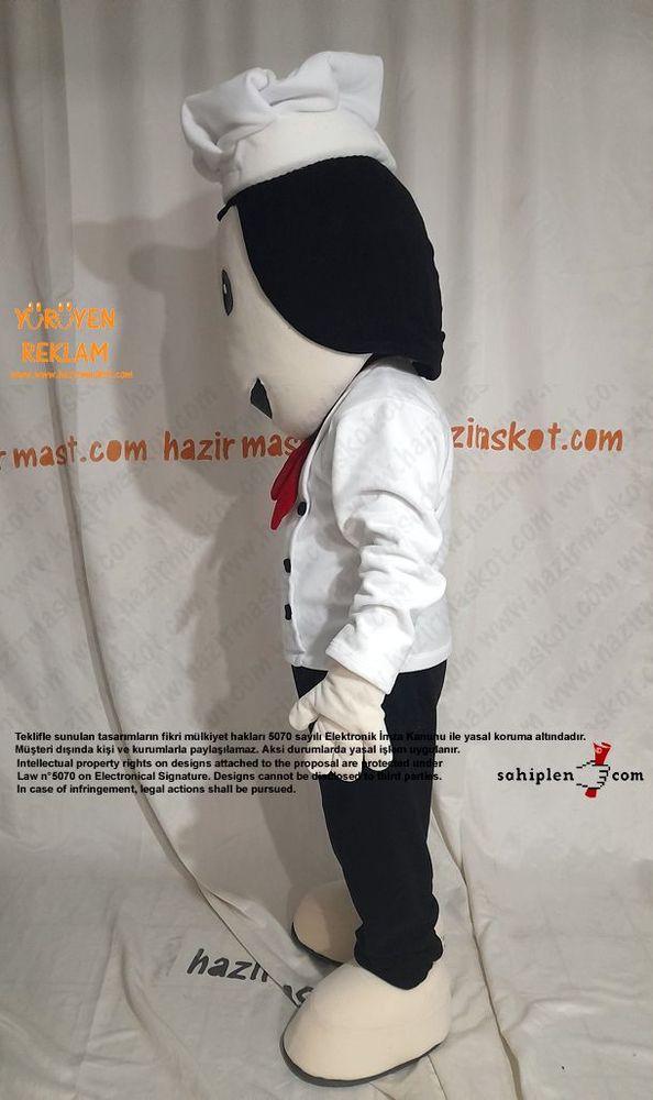 Aşçı Maskot Kostümü / Aşçıbaşı maskot kostümü