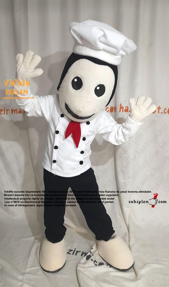 Aşçı Maskot Kostümü / Aşçıbaşı maskot kostümü