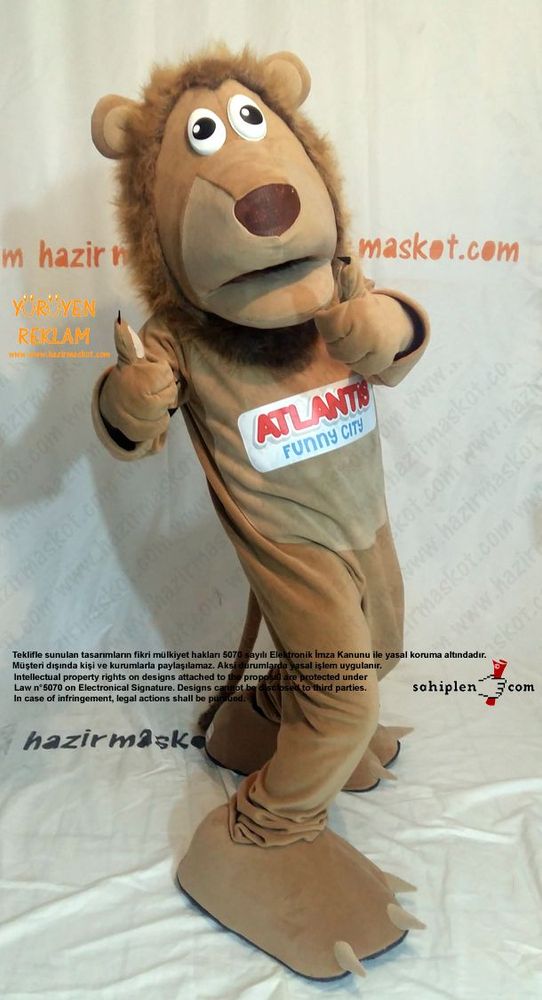 Aslan Maskot Kostümü / Atlantis Bowling / Form Spor / Evrensel Spor maskot kostümü