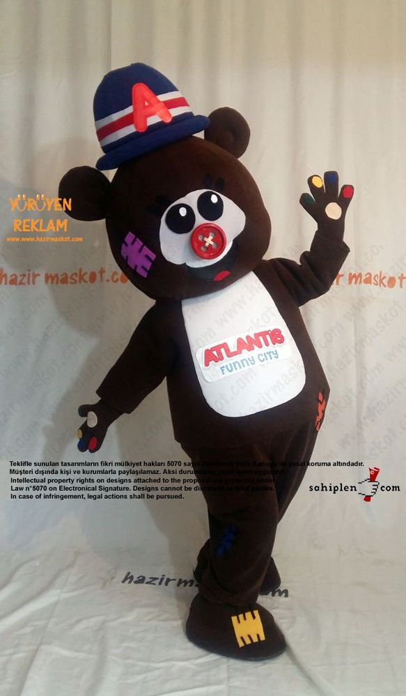 Ayı maskotu / Atlantis Funny City / Evrensel Spor maskot kostümü