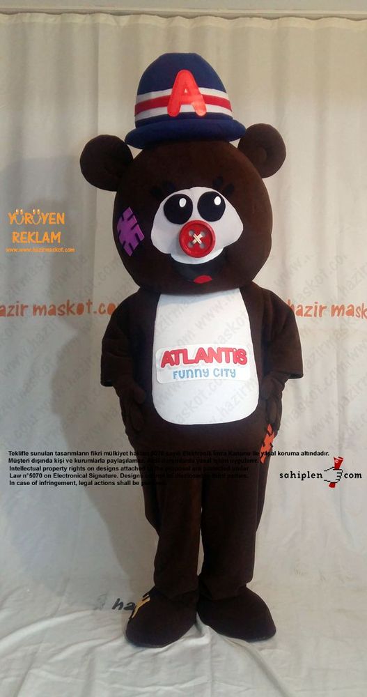 Ayı maskotu / Atlantis Funny City / Evrensel Spor maskot kostümü
