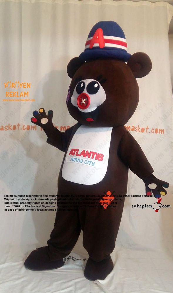 Ayı maskotu / Atlantis Funny City / Evrensel Spor maskot kostümü