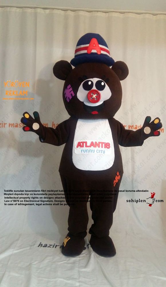 Ayı maskotu / Atlantis Funny City / Evrensel Spor maskot kostümü