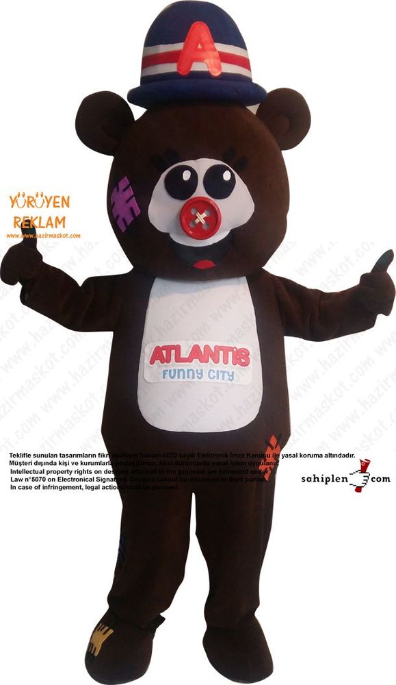 Ayı maskotu / Atlantis Funny City / Evrensel Spor maskot kostümü