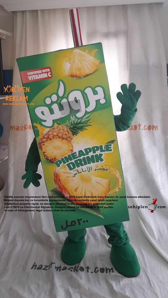 Bronto Meyve Suyu Maskot Kostümü / Lebanon maskot kostümü