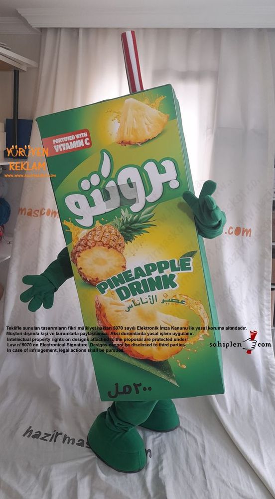 Bronto Meyve Suyu Maskot Kostümü / Lebanon maskot kostümü