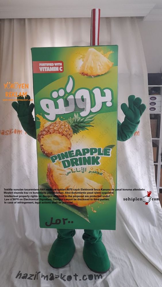 Bronto Meyve Suyu Maskot Kostümü / Lebanon maskot kostümü
