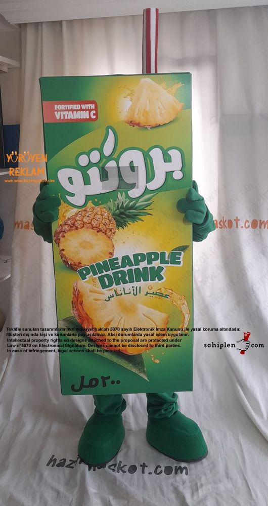 Bronto Meyve Suyu Maskot Kostümü / Lebanon maskot kostümü