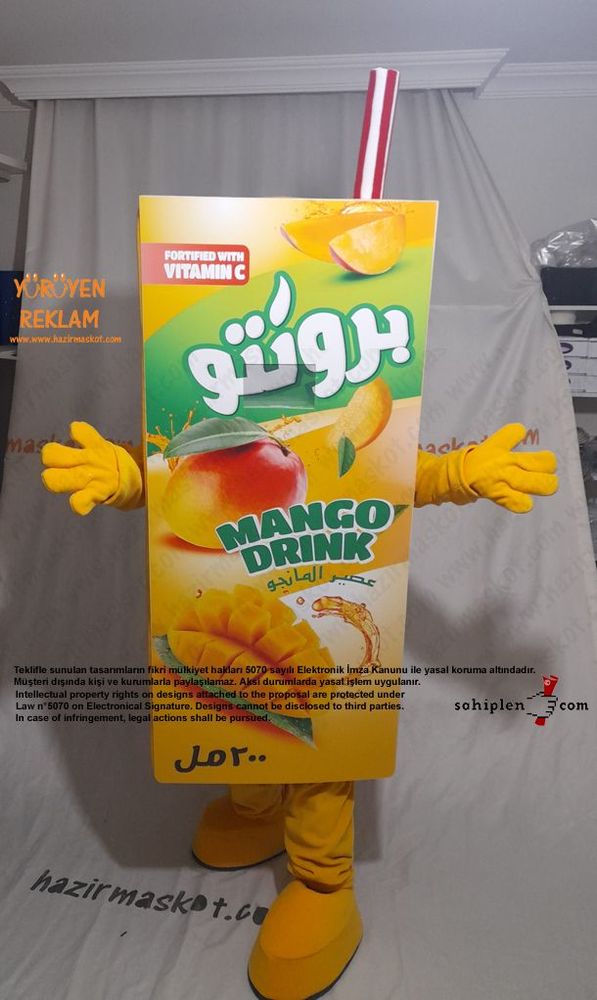 Bronto Meyve Suyu Maskot Kostümü / Mango / Lebanon maskot kostümü