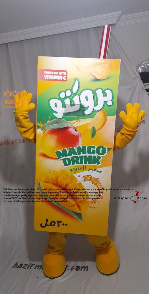 Bronto Meyve Suyu Maskot Kostümü / Mango / Lebanon maskot kostümü