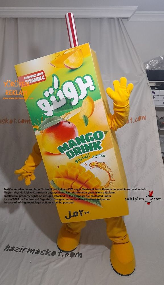 Bronto Meyve Suyu Maskot Kostümü / Mango / Lebanon maskot kostümü