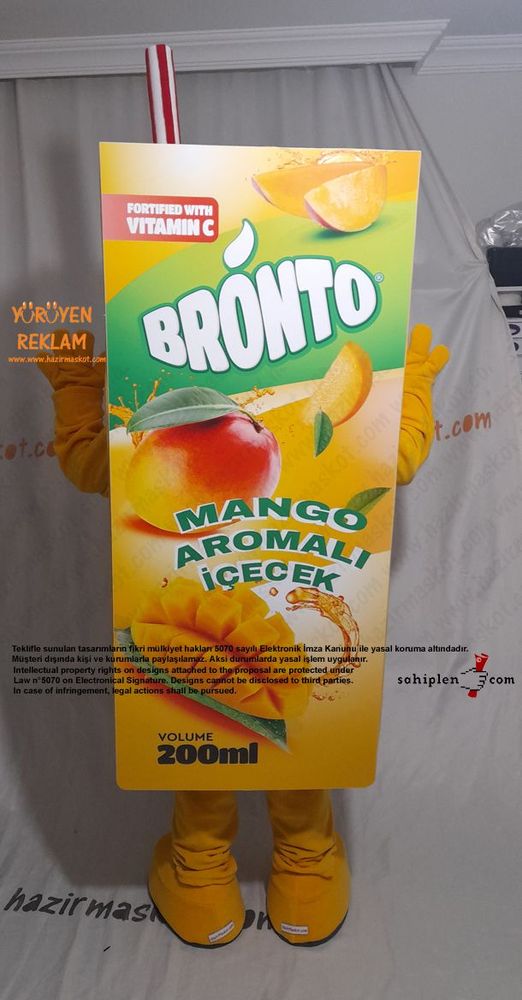 Bronto Meyve Suyu Maskot Kostümü / Mango / Lebanon maskot kostümü