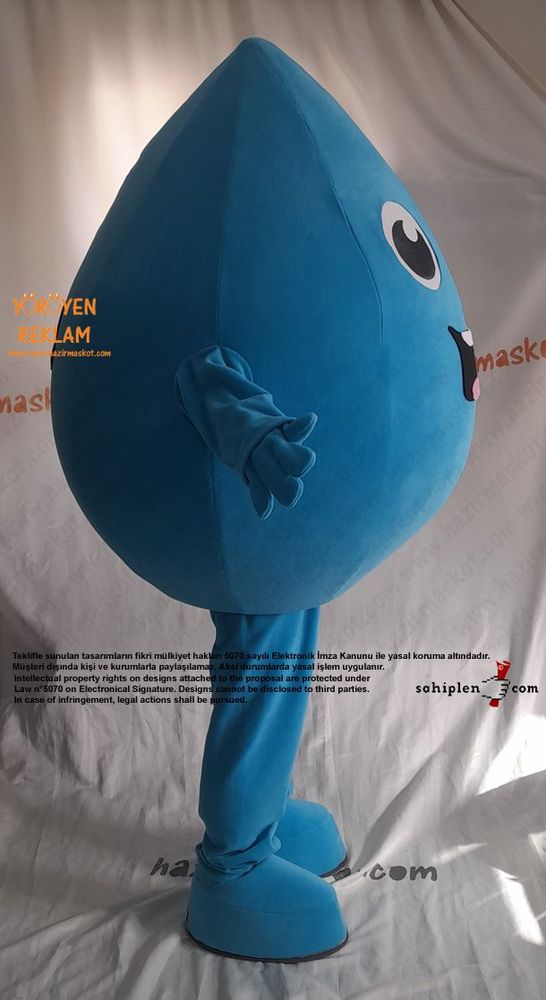 Mavi Su Damlası Maskot Kostümü / Kilis İl Tarım Müdürlüğü maskot kostümü