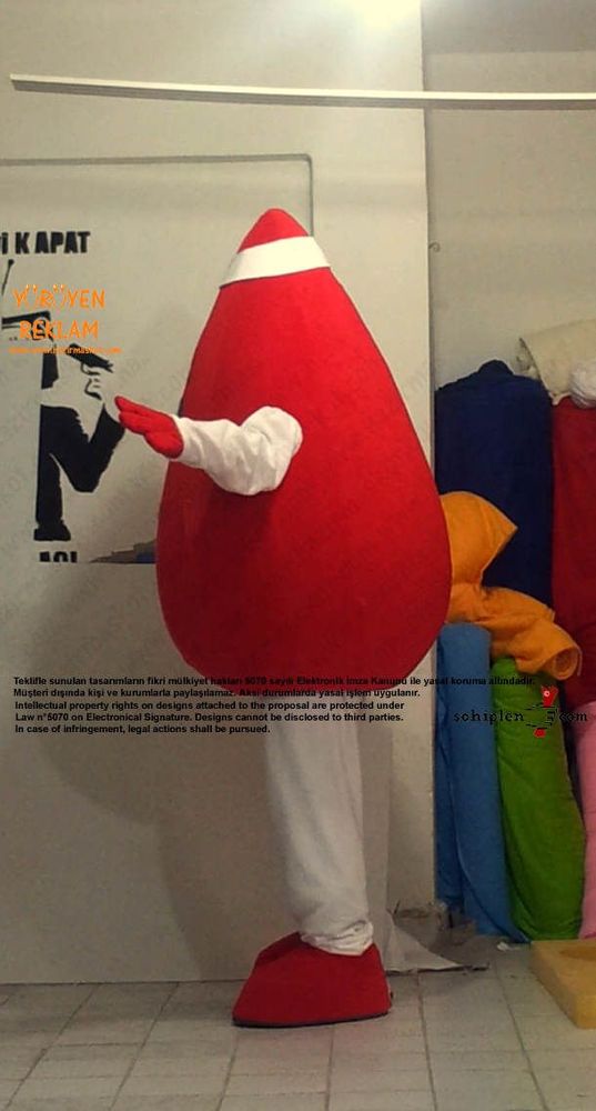 Damla Maskot Kostümü / Kızılay maskot kostümü