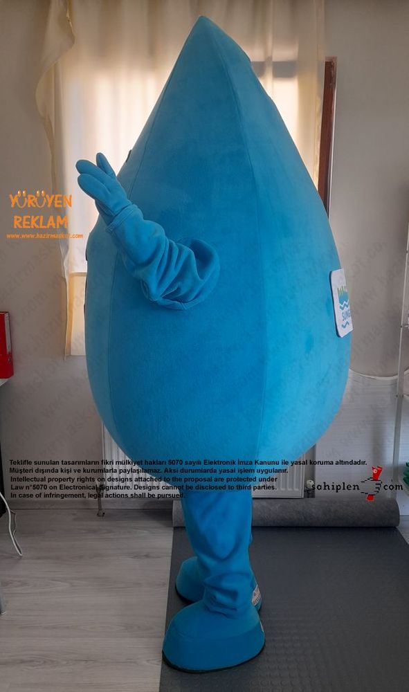 Damla Maskotu Kostümü / İzmir Büyükşehir Belediyesi / Sünger Kent İzmir maskot kostümü