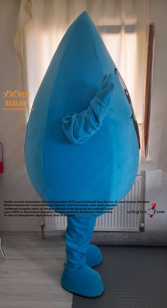 Damla Maskotu Kostümü / İzmir Büyükşehir Belediyesi / Sünger Kent İzmir maskot kostümü