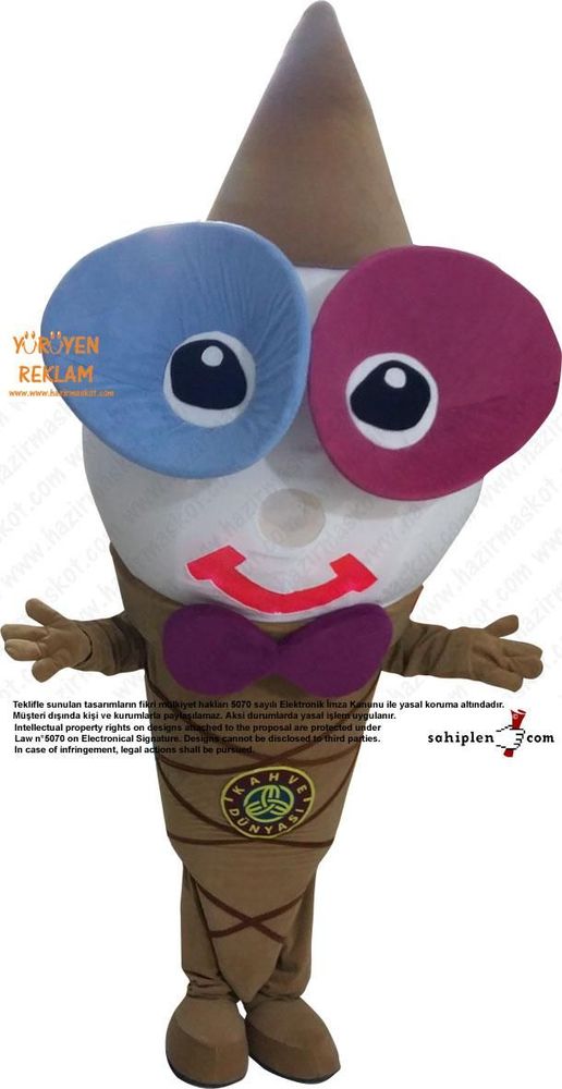 Dondurma Maskot Kostümü / Ice Cream Mascot Costume / Kahve Dünyası maskot kostümü