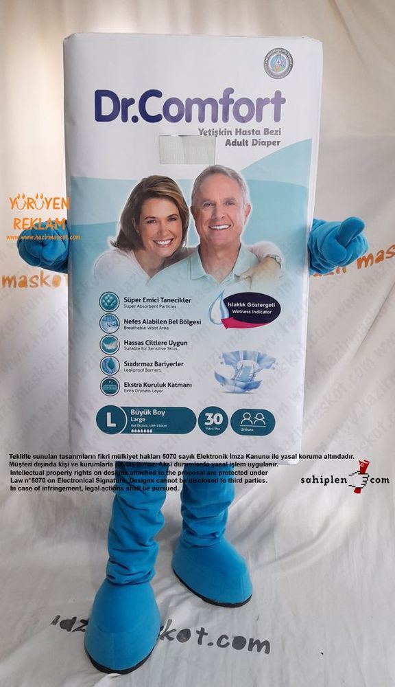 Dr Comfort Yetişkin Bezi Maskot Kostümü maskot kostümü