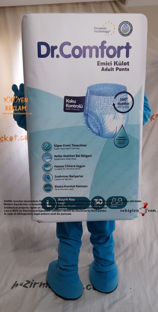 Dr Comfort Yetişkin Bezi Maskot Kostümü maskot kostümü