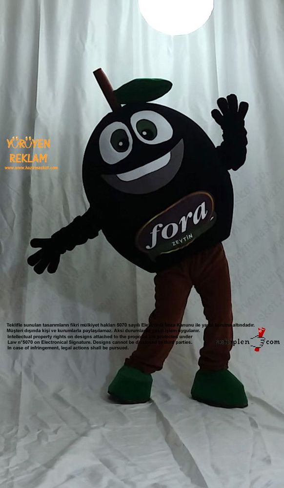 Zeytin Maskot Kostümü / Fora Zeytin / İzmir maskot kostümü