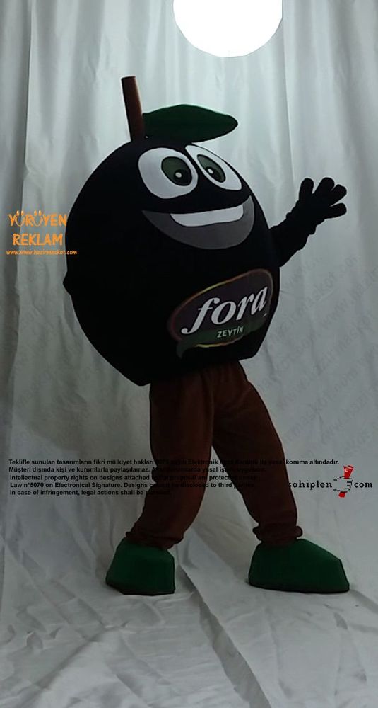 Zeytin Maskot Kostümü / Fora Zeytin / İzmir maskot kostümü