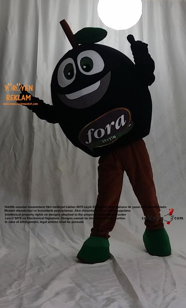 Zeytin Maskot Kostümü / Fora Zeytin / İzmir maskot kostümü