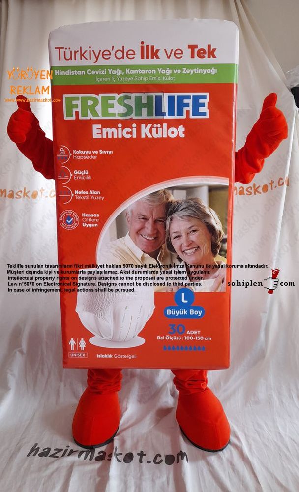 Freshlife Yetişkin Bezi / Emici Külot Maskot Kostümü maskot kostümü