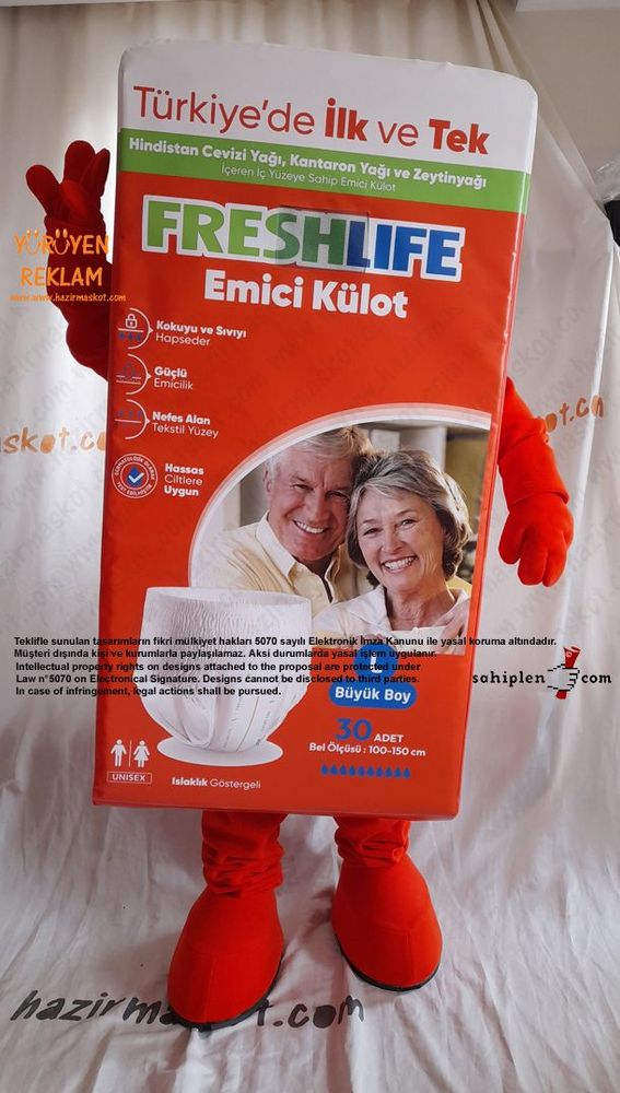 Freshlife Yetişkin Bezi / Emici Külot Maskot Kostümü maskot kostümü