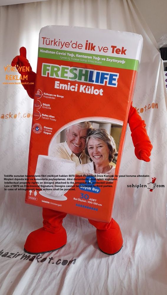 Freshlife Yetişkin Bezi / Emici Külot Maskot Kostümü maskot kostümü