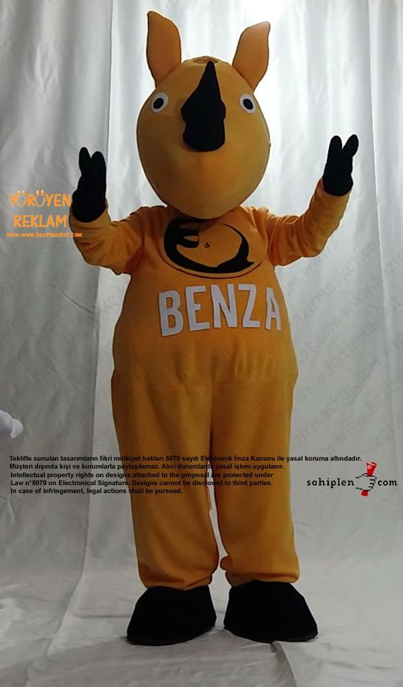 Gergedan Maskot Kostümü / BENZA maskot kostümü