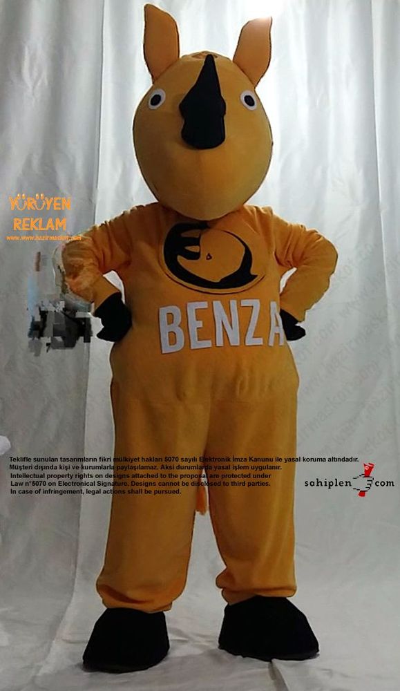 Gergedan Maskot Kostümü / BENZA maskot kostümü