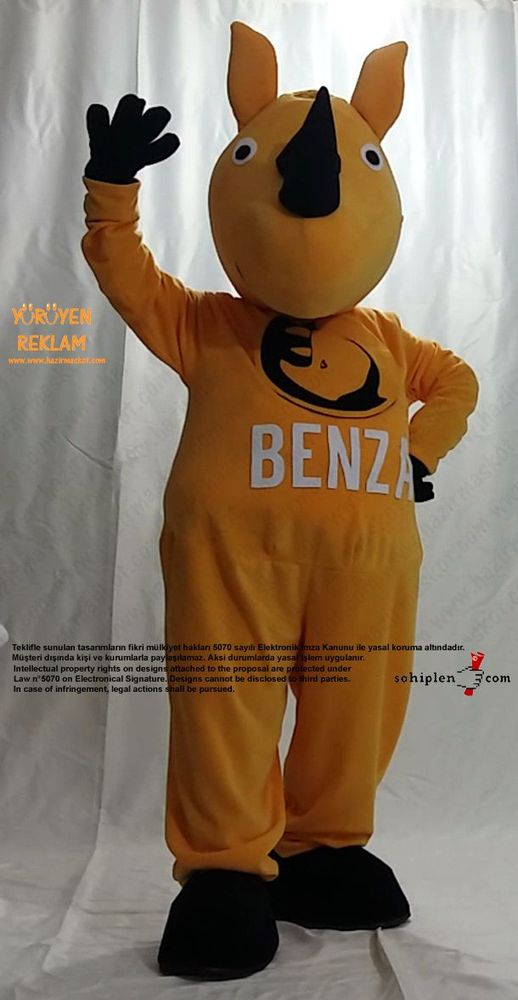 Gergedan Maskot Kostümü / BENZA maskot kostümü