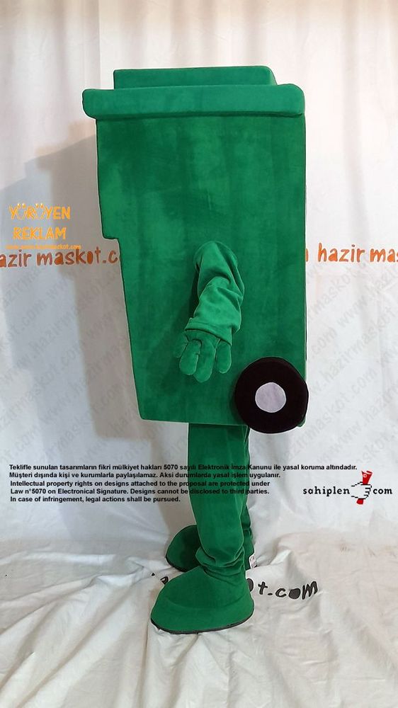 Geri Dönüşüm Konteyneri Maskot Kostümü / Kartal Belediyesi maskot kostümü