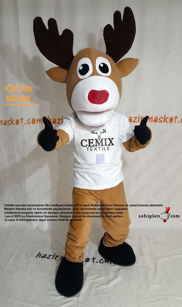 Geyik Maskot Kostümü / CEMİX Tekstil maskot kostümü