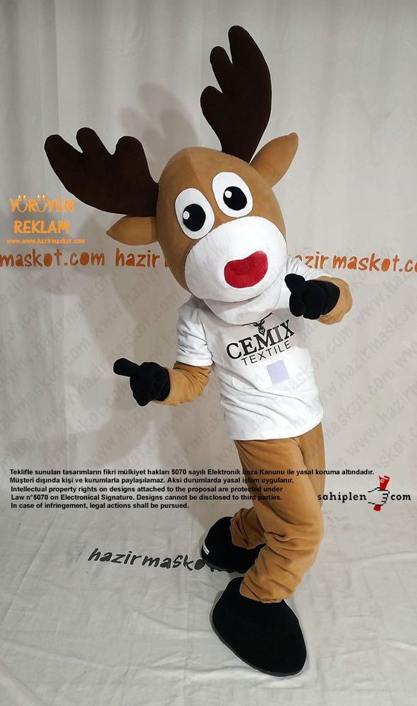 Geyik Maskot Kostümü / CEMİX Tekstil maskot kostümü