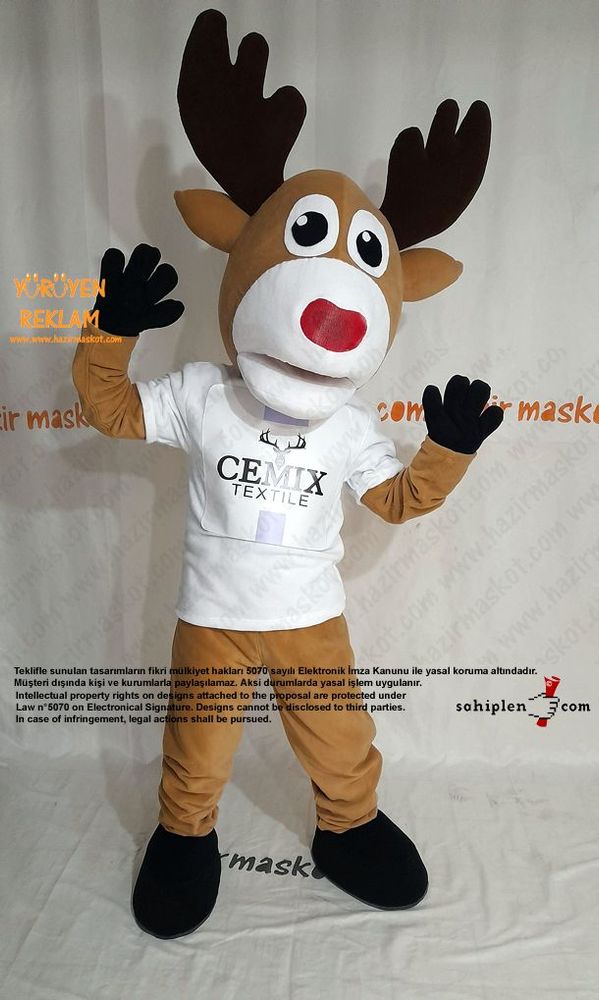 Geyik Maskot Kostümü / CEMİX Tekstil maskot kostümü
