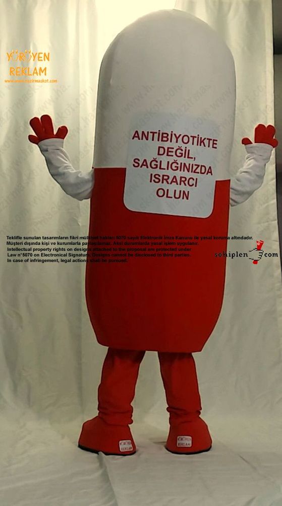 Antibiyotik İlaç Maskot / Yalova Kamu Hastaneleri Birliği maskot kostümü