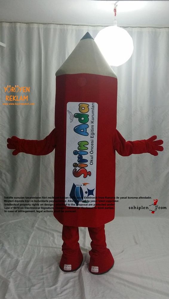 Kalem Maskot Kostümü / Şirinada maskot kostümü