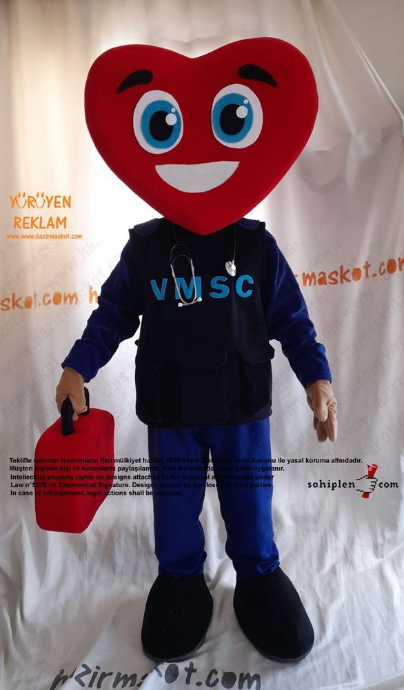 Kalp Kafa Doktor Maskot / Amerika maskot kostümü