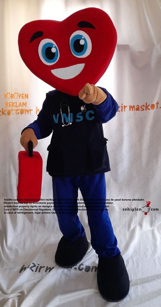 Kalp Kafa Doktor Maskot / Amerika maskot kostümü