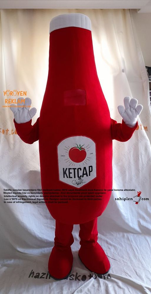 Ketçap Şişesi Maskot Kostümü / Pazarama maskot kostümü