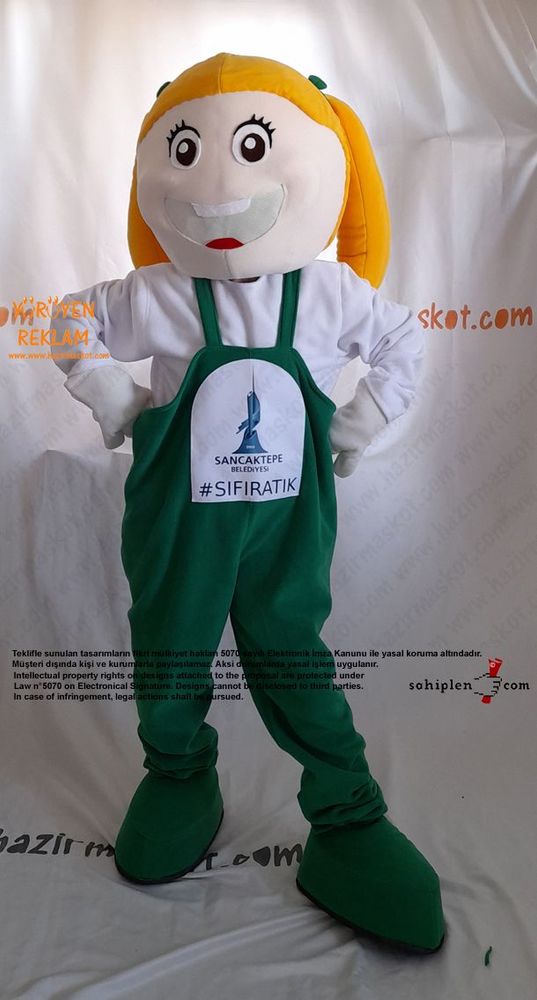 Kız Çocuk Maskot Kostümü / Geri Dönüşüm Sancaktepe Belediyesi maskot kostümü