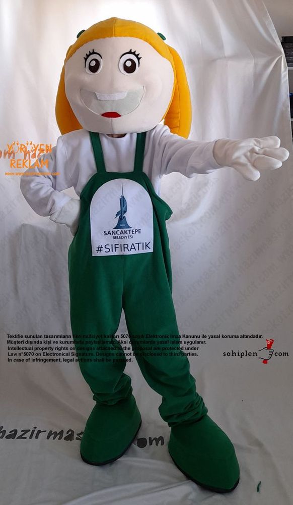 Kız Çocuk Maskot Kostümü / Geri Dönüşüm Sancaktepe Belediyesi maskot kostümü