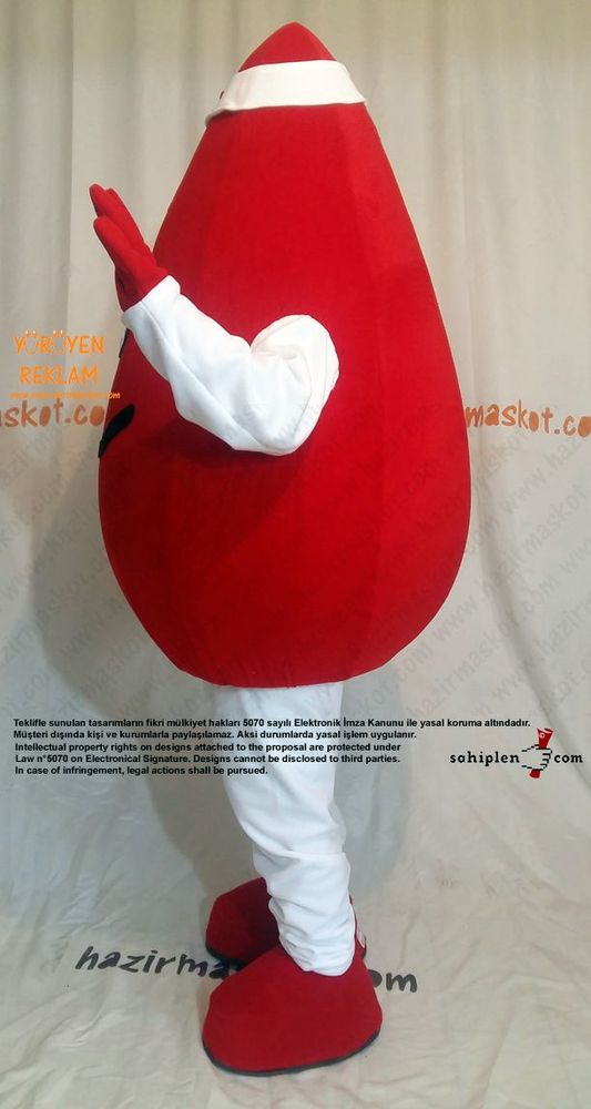 Damla Maskot kostümü / Kızılay Kan Bağışı maskot kostümü