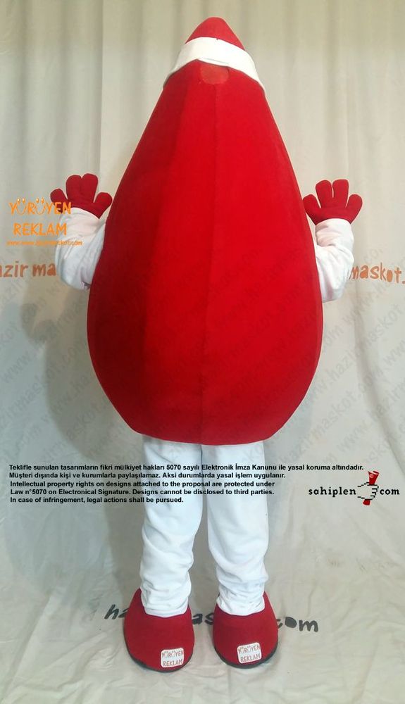 Damla Maskot kostümü / Kızılay Kan Bağışı maskot kostümü