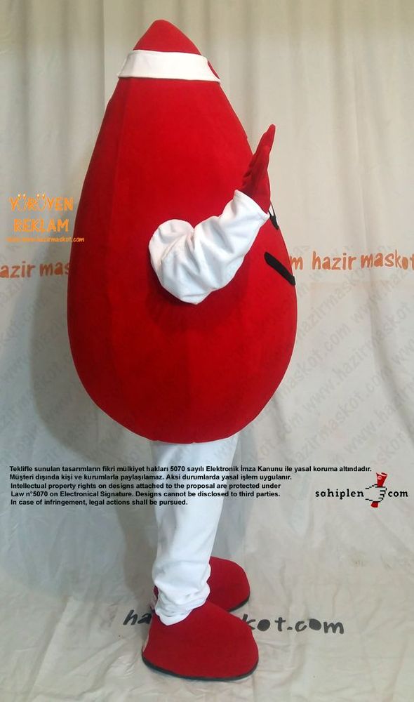 Damla Maskot kostümü / Kızılay Kan Bağışı maskot kostümü
