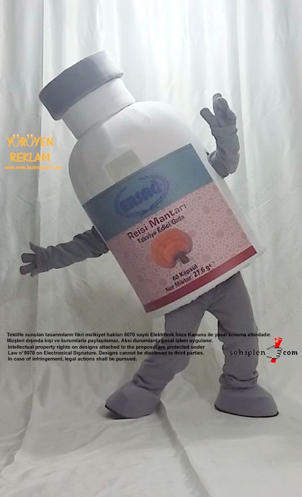 Ersağ Kozmetik Reishi Mantarı Şişe Maskot maskot kostümü