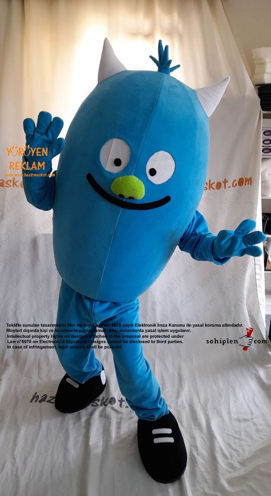 Mavi Canavar Maskot Kostümü / Blue Monster Mascot Costume maskot kostümü