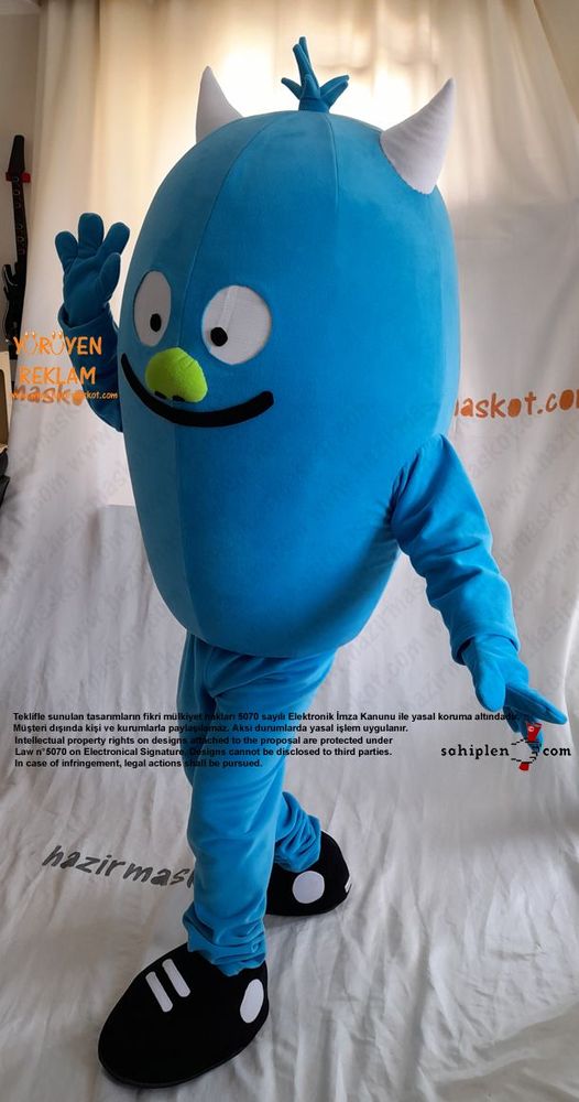Mavi Canavar Maskot Kostümü / Blue Monster Mascot Costume maskot kostümü